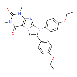 ChemSpider 2D Image | 7,8-Bis(4-ethoxyphenyl)-1,3-dimethyl-1H-imidazo[2,1-f]purine-2,4(3H,8H)-dione | C25H25N5O4