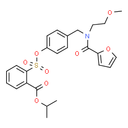 ChemSpider 2D Image | Isopropyl 2-[(4-{[2-furoyl(2-methoxyethyl)amino]methyl}phenoxy)sulfonyl]benzoate | C25H27NO8S