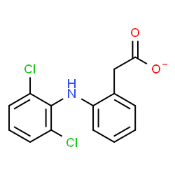 ChemSpider 2D Image | {2-[(2,6-Dichlorophenyl)amino]phenyl}acetate | C14H10Cl2NO2