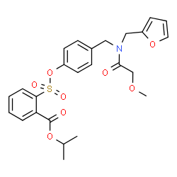 ChemSpider 2D Image | Isopropyl 2-[(4-{[(2-furylmethyl)(methoxyacetyl)amino]methyl}phenoxy)sulfonyl]benzoate | C25H27NO8S