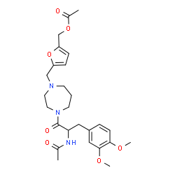 ChemSpider 2D Image | (5-{[4-(N-Acetyl-3-methoxy-O-methyltyrosyl)-1,4-diazepan-1-yl]methyl}-2-furyl)methyl acetate | C26H35N3O7