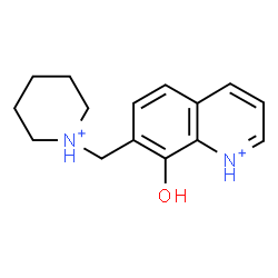 ChemSpider 2D Image | 8-Hydroxy-7-(1-piperidiniumylmethyl)quinolinium | C15H20N2O