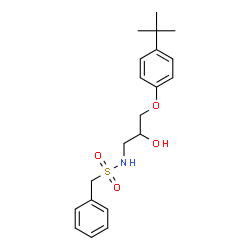 ChemSpider 2D Image | N-{2-Hydroxy-3-[4-(2-methyl-2-propanyl)phenoxy]propyl}-1-phenylmethanesulfonamide | C20H27NO4S