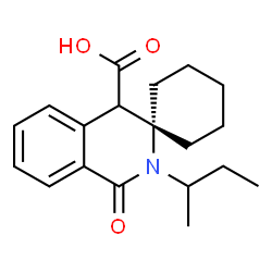 ChemSpider 2D Image | 2'-sec-Butyl-1'-oxo-1',4'-dihydro-2'H-spiro[cyclohexane-1,3'-isoquinoline]-4'-carboxylic acid | C19H25NO3