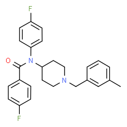 ChemSpider 2D Image | 4-Fluoro-N-(4-fluorophenyl)-N-[1-(3-methylbenzyl)-4-piperidinyl]benzamide | C26H26F2N2O