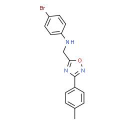 ChemSpider 2D Image | 4-Bromo-N-{[3-(4-methylphenyl)-1,2,4-oxadiazol-5-yl]methyl}aniline | C16H14BrN3O