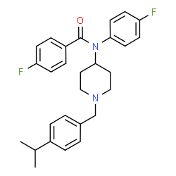 ChemSpider 2D Image | 4-Fluoro-N-(4-fluorophenyl)-N-[1-(4-isopropylbenzyl)-4-piperidinyl]benzamide | C28H30F2N2O