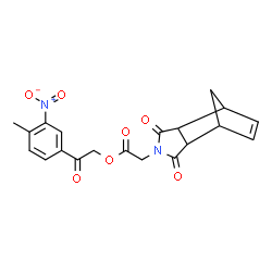 ChemSpider 2D Image | 2-(4-Methyl-3-nitrophenyl)-2-oxoethyl (3,5-dioxo-4-azatricyclo[5.2.1.0~2,6~]dec-8-en-4-yl)acetate | C20H18N2O7