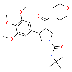 ChemSpider 2D Image | N-(2-Methyl-2-propanyl)-3-(4-morpholinylcarbonyl)-4-(3,4,5-trimethoxyphenyl)-1-pyrrolidinecarboxamide | C23H35N3O6