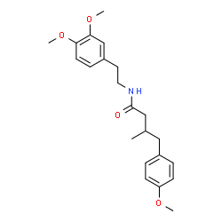 ChemSpider 2D Image | N-[2-(3,4-Dimethoxyphenyl)ethyl]-4-(4-methoxyphenyl)-3-methylbutanamide | C22H29NO4