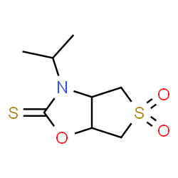ChemSpider 2D Image | 3-Isopropyltetrahydrothieno[3,4-d][1,3]oxazole-2(3H)-thione 5,5-dioxide | C8H13NO3S2