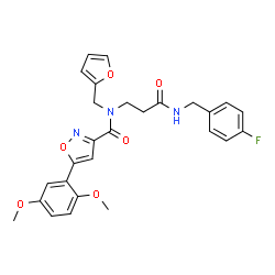 ChemSpider 2D Image | 5-(2,5-Dimethoxyphenyl)-N-{3-[(4-fluorobenzyl)amino]-3-oxopropyl}-N-(2-furylmethyl)-1,2-oxazole-3-carboxamide | C27H26FN3O6