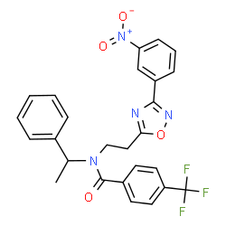 ChemSpider 2D Image | N-{2-[3-(3-Nitrophenyl)-1,2,4-oxadiazol-5-yl]ethyl}-N-(1-phenylethyl)-4-(trifluoromethyl)benzamide | C26H21F3N4O4