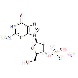 ChemSpider 2D Image | Sodium 2'-deoxy-3'-O-(hydroxyphosphinato)guanosine | C10H13N5NaO7P