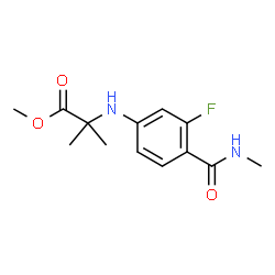 ChemSpider 2D Image | Methyl N-[3-fluoro-4-(methylcarbamoyl)phenyl]-2-methylalaninate | C13H17FN2O3