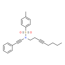 ChemSpider 2D Image | 4-Methyl-N-(3-octyn-1-yl)-N-(phenylethynyl)benzenesulfonamide | C23H25NO2S