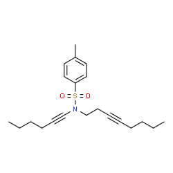 ChemSpider 2D Image | N-(1-Hexyn-1-yl)-4-methyl-N-(3-octyn-1-yl)benzenesulfonamide | C21H29NO2S