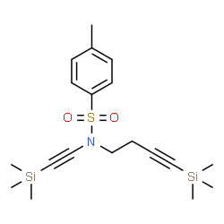 ChemSpider 2D Image | 4-Methyl-N-[4-(trimethylsilyl)-3-butyn-1-yl]-N-[(trimethylsilyl)ethynyl]benzenesulfonamide | C19H29NO2SSi2