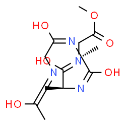 ChemSpider 2D Image | (1E,2R)-2-[(E)-{1-Hydroxy-2-[(Z)-(1-hydroxyethylidene)amino]ethylidene}amino]-N-{(1Z,2S)-1-hydroxy-1-[(2-methoxy-2-oxoethyl)imino]-2-propanyl}propanimidic acid | C13H22N4O6