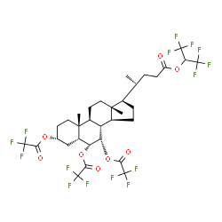 ChemSpider 2D Image | 1,1,1,3,3,3-Hexafluoro-2-propanyl (3alpha,5beta,6alpha,7alpha,20R)-3,6,7-tris(2,2,2-trifluoroacetoxy)cholan-24-oate | C33H37F15O8