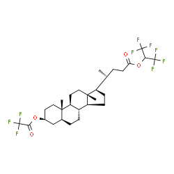 ChemSpider 2D Image | 1,1,1,3,3,3-Hexafluoro-2-propanyl (3beta,5alpha,20R)-3-(2,2,2-trifluoroacetoxy)cholan-24-oate | C29H39F9O4