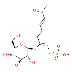 ChemSpider 2D Image | 1-S-[(1Z,4E)-5-(Methylsulfinyl)-N-(sulfooxy)-4-pentenimidoyl]-1-thio-beta-D-glucopyranose | C12H21NO10S3