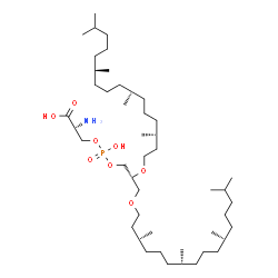 ChemSpider 2D Image | O-{[(2R)-2,3-Bis{[(3R,7R,11R)-3,7,11,15-tetramethylhexadecyl]oxy}propoxy](hydroxy)phosphoryl}-D-serine | C46H94NO8P