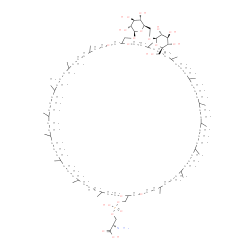 ChemSpider 2D Image | (2S)-2-Amino-3-{[{[7,11,15,19,22,26,30,34,43,47,51,55,58,62,66,70-hexadecamethyl-38-({[(2R,3R,4S,5S,6R)-3,4,5-trihydroxy-6-({[(2R,3R,4S,5S,6R)-3,4,5-trihydroxy-6-(hydroxymethyl)tetrahydro-2H-pyran-2-y
l]oxy}methyl)tetrahydro-2H-pyran-2-yl]oxy}methyl)-1,4,37,40-tetraoxacyclodoheptacontan-2-yl]methoxy}(hydroxy)phosphoryl]oxy}propanoic acid | C101H198NO21P