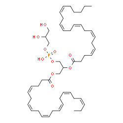 ChemSpider 2D Image | 3-{[(2,3-Dihydroxypropoxy)(hydroxy)phosphoryl]oxy}-2-[(4Z,7Z,10Z,13Z,16Z)-4,7,10,13,16-docosapentaenoyloxy]propyl (4Z,7Z,10Z,13Z,16Z,19Z)-4,7,10,13,16,19-docosahexaenoate | C50H77O10P