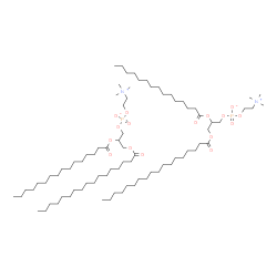 ChemSpider 2D Image | 2-(Pentadecanoyloxy)-3-(stearoyloxy)propyl 2-(trimethylammonio)ethyl phosphate - 3-(heptadecanoyloxy)-2-(palmitoyloxy)propyl 2-(trimethylammonio)ethyl phosphate (1:1) | C82H164N2O16P2