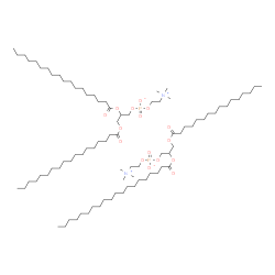 ChemSpider 2D Image | 2,3-Bis(stearoyloxy)propyl 2-(trimethylammonio)ethyl phosphate - 2-(icosanoyloxy)-3-(palmitoyloxy)propyl 2-(trimethylammonio)ethyl phosphate (1:1) | C88H176N2O16P2