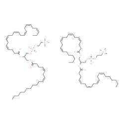 ChemSpider 2D Image | 2,3-Bis[(4Z,7Z,10Z,13Z)-4,7,10,13-icosatetraenoyloxy]propyl 2-(trimethylammonio)ethyl phosphate - 2-[(4Z,7Z,10Z,13Z,16Z,19Z)-4,7,10,13,16,19-docosahexaenoyloxy]-3-[(4Z,7Z)-4,7-octadecadienoyloxy]propy
l 2-(trimethylammonio)ethyl phosphate (1:1) | C96H160N2O16P2