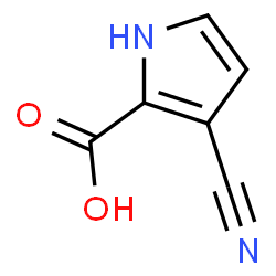 ChemSpider 2D Image | 3-Cyano-1H-pyrrole-2-carboxylic acid | C6H4N2O2