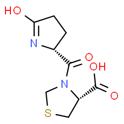 ChemSpider 2D Image | (4R)-3-(5-Oxo-D-prolyl)-1,3-thiazolidine-4-carboxylic acid | C9H12N2O4S