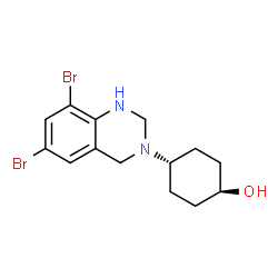 ChemSpider 2D Image | trans-4-(6,8-Dibromo-1,4-dihydro-3(2H)-quinazolinyl)cyclohexanol | C14H18Br2N2O