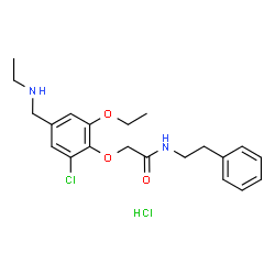 ChemSpider 2D Image | 2-{2-Chloro-6-ethoxy-4-[(ethylamino)methyl]phenoxy}-N-(2-phenylethyl)acetamide hydrochloride (1:1) | C21H28Cl2N2O3