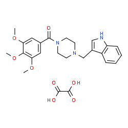 ChemSpider 2D Image | [4-(1H-Indol-3-ylmethyl)-1-piperazinyl](3,4,5-trimethoxyphenyl)methanone ethanedioate (1:1) | C25H29N3O8
