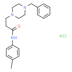 ChemSpider 2D Image | 3-(4-Benzyl-1-piperazinyl)-N-(4-methylphenyl)propanamide hydrochloride (1:1) | C21H28ClN3O