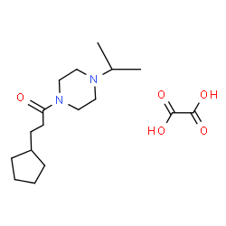 ChemSpider 2D Image | 3-Cyclopentyl-1-(4-isopropyl-1-piperazinyl)-1-propanone ethanedioate (1:1) | C17H30N2O5