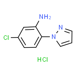ChemSpider 2D Image | 5-CHLORO-2-(PYRAZOL-1-YL)ANILINE HYDROCHLORIDE | C9H9Cl2N3
