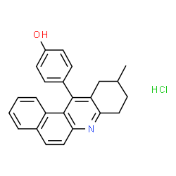 ChemSpider 2D Image | 4-(10-Methyl-8,9,10,11-tetrahydrobenzo[a]acridin-12-yl)phenol hydrochloride (1:1) | C24H22ClNO
