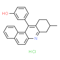 ChemSpider 2D Image | 3-(9-Methyl-8,9,10,11-tetrahydrobenzo[a]acridin-12-yl)phenol hydrochloride (1:1) | C24H22ClNO