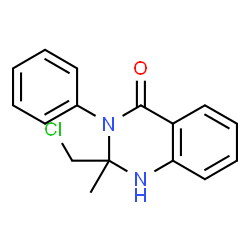 ChemSpider 2D Image | 2-(Chloromethyl)-2-methyl-3-phenyl-2,3-dihydro-4(1H)-quinazolinone | C16H15ClN2O