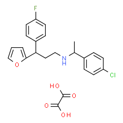 ChemSpider 2D Image | N-[1-(4-Chlorophenyl)ethyl]-3-(4-fluorophenyl)-3-(2-furyl)-1-propanamine ethanedioate (1:1) | C23H23ClFNO5