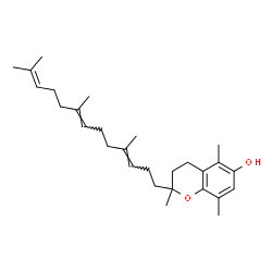 ChemSpider 2D Image | 2,5,8-Trimethyl-2-[(3E,7E)-4,8,12-trimethyl-3,7,11-tridecatrien-1-yl]-6-chromanol | C28H42O2