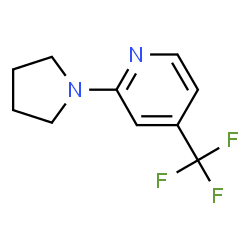 ChemSpider 2D Image | 2-(1-Pyrrolidinyl)-4-(trifluoromethyl)pyridine | C10H11F3N2