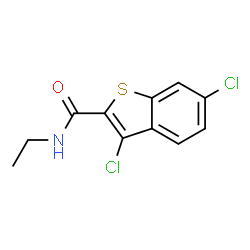 ChemSpider 2D Image | 3,6-Dichloro-N-ethyl-1-benzothiophene-2-carboxamide | C11H9Cl2NOS