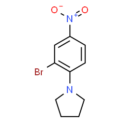 ChemSpider 2D Image | 1-(2-Bromo-4-nitrophenyl)pyrrolidine | C10H11BrN2O2