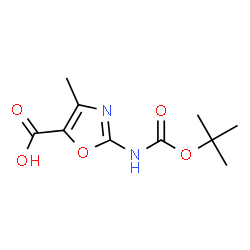 ChemSpider 2D Image | 2-{[(tert-butoxy)carbonyl]amino}-4-methyl-1,3-oxazole-5-carboxylic acid | C10H14N2O5