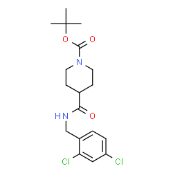 ChemSpider 2D Image | 2-Methyl-2-propanyl 4-[(2,4-dichlorobenzyl)carbamoyl]-1-piperidinecarboxylate | C18H24Cl2N2O3